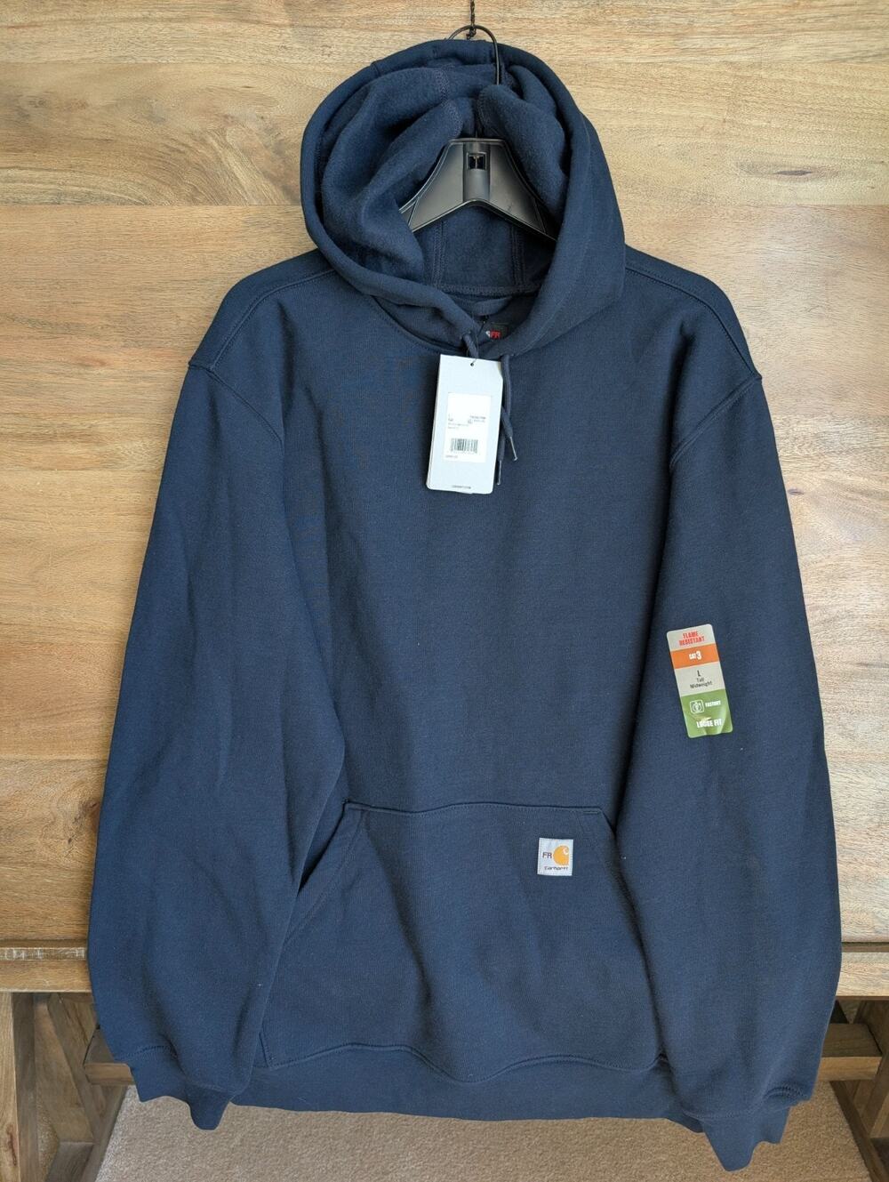 NWT Carhartt FR Marquette Hoodie Mens Large Tall Navy Blue Sweatshirt TS4983-FRM